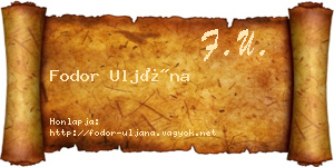 Fodor Uljána névjegykártya